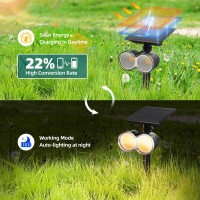 Barrina Solar Spot Lights Outdoor Warm White 3 Modes 360 Horizontal Adjustable 24 Leds Solar Lights Outdoor Waterproof Garde