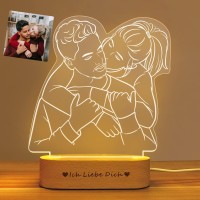 Custom Photo Lamp, Personalized Led Night Light With 3D Engraving Photo, 3D Led Night Light, Personalized Photo Gift Dad Day Mothers Fathers Birthday Woman Man Valentine'S Day Christmas