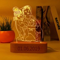 Custom Photo Lamp, Personalized Led Night Light With 3D Engraving Photo, 3D Led Night Light, Personalized Photo Gift Dad Day Mothers Fathers Birthday Woman Man Valentine'S Day Christmas