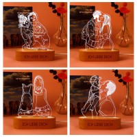 Custom Photo Lamp, Personalized Led Night Light With 3D Engraving Photo, 3D Led Night Light, Personalized Photo Gift Dad Day Mothers Fathers Birthday Woman Man Valentine'S Day Christmas