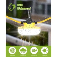 Yxl 130W 16000Lm 3Prong Construction String Lights 100Ft Industrial String Work Lights Ip65 Waterproof 123Lmw Super Bright For