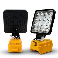 Portable Cordless Led Work Light For Dewalt 20V Battery 48W 3800Lumens Flood Lights Outdoor With Two Usb Charging Ports For Wo