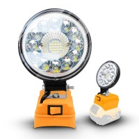 Portable Cordless Led Work Light For Dewalt 20V Battery 27W 2850Lumens Flood Lights Outdoor With Two Usb Charging Ports For Wo