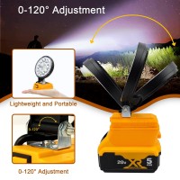 Portable Cordless Led Work Light For Dewalt 20V Battery 27W 2850Lumens Flood Lights Outdoor With Two Usb Charging Ports For Wo