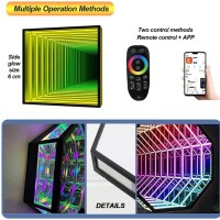 Swtchblade Tunnel Lamp 3D Mirror Wall Hanging Lights 3D Infinity Mirror Light, Infinity Mirror Art Light Night Light With Multi Color Changing Light For Bedroom Children'S Room Decor(Size:30Cm)