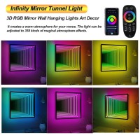 Swtchblade Tunnel Lamp 3D Mirror Wall Hanging Lights 3D Infinity Mirror Light, Infinity Mirror Art Light Night Light With Multi Color Changing Light For Bedroom Children'S Room Decor(Size:30Cm)