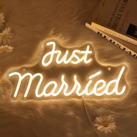 Coolgift Mart Just Married Neon Sign Dimmable Led Love Light For Wedding Decorations Proposal Engagement Artistic Wall Dec