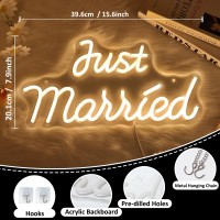 Coolgift Mart Just Married Neon Sign Dimmable Led Love Light For Wedding Decorations Proposal Engagement Artistic Wall Dec