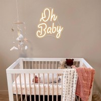 Coolgift Mart Oh Baby Dimmable Neon Sign Illuminate Your Space With Warm White Glow For Backdrop Wall Decor For Baby Showe