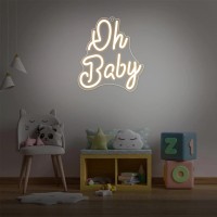 Coolgift Mart Oh Baby Dimmable Neon Sign Illuminate Your Space With Warm White Glow For Backdrop Wall Decor For Baby Showe