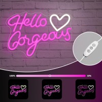 Coolgift Mart Hello Gorgeous Neon Signs Romantic Led Wedding Decor Usb Powered For Home Proposal Engagement Birthday Ba