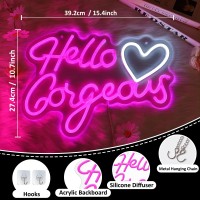 Coolgift Mart Hello Gorgeous Neon Signs Romantic Led Wedding Decor Usb Powered For Home Proposal Engagement Birthday Ba