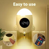 Qanyi Bathroom Night Light Plugin Led Wall Space Lights With Remote Touch Control Adjustable Brightness Kid Gifts Ideas Fun