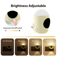 Qanyi Bathroom Night Light Plugin Led Wall Space Lights With Remote Touch Control Adjustable Brightness Kid Gifts Ideas Fun