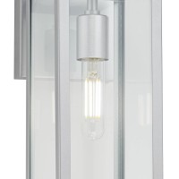 John Timberland Modern Cottage Indoor-Outdoor Wall Light Fixture Silver Nickel Lantern 14