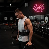 Cktbley Beast Mode Neon Signs For Wall Decor Red Letter Led Neon Light Gym Neon Sign Barbell Led Neon Lights Signs Dumbbell Neon