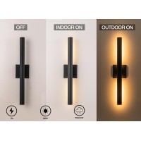 Oupavocs Outdoor Wall Lights Led, Modern Exterior Light Fixture, 22 Up Down Porch Lights Wall Mount, 12W Black Led Wall Sconce 3000K, Waterproof Outside Patio Lighting For House, Garage