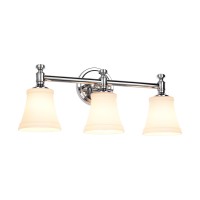 Hanaloa Bathroom Vanity Light Fixtures Traditional Chrome 3 Lights Wall Sconce Lighting With Opal Glass Shade Porch Wall Mount