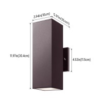 Mirrea Modern Outdoor Porch Light Patio Light In 2 Lights With Aluminum Rectangular Tube And Tempered Glass Cover Waterproof Wal