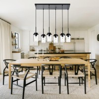 Melucee 6 Lights Linear Kitchen Island Lighting Black Chandeliers For Dining Room 305 Inches Pendant Light Fixtures Foyer Ligh