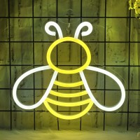 Coolgift Mart Bee Neon Sign Dimmable Honey Neon Light Wall Decor Birthday Party Decorations For Home Patio Garden Bars Ho