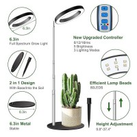 Aokrean Grow Lights Full Spectrum Plant Light For Indoor Plants 2 In 1 Design Desktop Growing Lamp With Auto Timer For 61216