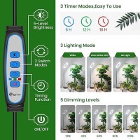 Aokrean Grow Lights Full Spectrum Plant Light For Indoor Plants 2 In 1 Design Desktop Growing Lamp With Auto Timer For 61216