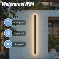 Ralbay 59Inch Long Outdoor Led Wall Light, Waterproof Ip65 Black Exterior Wall Sconce, 45W 110V Linear Wall Mount Lighting, 3000K Warm Light Wall Sconce For House Garage Porch 1 Pack