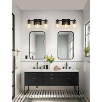 L Lohas Led 3 Light Bathroom Vanity Light Black Bathroom Light Fixture Over Mirror Modern Lighting Fixtures With Clear Glass S