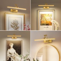 Pasoar Picture Light Battery Operated Brass 157 Inch Long Rechargeable Wall Lights Dimmable Led Library Light With Swing Arm A