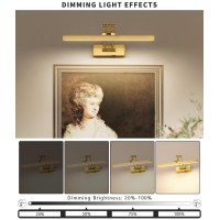 Pasoar Picture Light Battery Operated Brass 157 Inch Long Rechargeable Wall Lights Dimmable Led Library Light With Swing Arm A