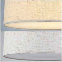 Luupyia 3Lights Drum Ceiling Light Fixture 126 Inches Vintage Unique Semi Flush Mount Ceiling Lighting With Fabric Drum Shade