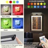 Bigmonat 16Inch Wireless Led Picture Light With Remote Usb Rechargeable Battery Operated Painting Light Color Changing Art Dis