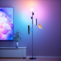 Sibrille Rgbcw Floor Lamp 3 Globe Bright Color Changing Rgb Standing Lamp With Remote Modern Stepless Dimmable Led Tall Floor