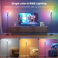 Sibrille Rgbcw Floor Lamp 3 Globe Bright Color Changing Rgb Standing Lamp With Remote Modern Stepless Dimmable Led Tall Floor