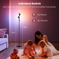 Sibrille Rgbcw Floor Lamp 3 Globe Bright Color Changing Rgb Standing Lamp With Remote Modern Stepless Dimmable Led Tall Floor