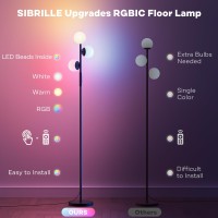 Sibrille Rgbcw Floor Lamp 3 Globe Bright Color Changing Rgb Standing Lamp With Remote Modern Stepless Dimmable Led Tall Floor