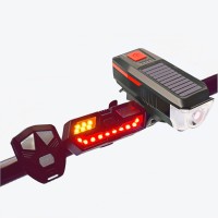 Solar Powered Bike Light Wireless Control Tail Light With Horn Turn Signal Light Red