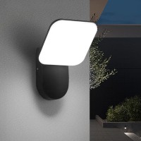 Pebin Led Outdoor Lights Fixtures 12W 6000K Modern Exterior Porch Lights Wall Sconce Light For Patio Doorway Garage Matt Black Cool White Square