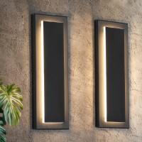 Tewei 2 Pack Modern Led Outdoor Wall Lights Black Exterior Wall Sconce Indoor Wall Sconce Lighting Fixtures 157 Large Fro