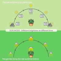 Necgemlex Smart Led Grow Light Bulbs With Remote Controller Sun Simulation Mode Builtin Auto Timer A21A70 E26E27 9W Dimmab