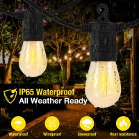 Nymphy Outdoor String Lights 50Ft, Outdoor Lights Waterproof With 26 Shatterproof Bulbs, Personalized 8 Lighting Modes Remote Control Patio Lights For Patio Porch Decor Balcony Backyard Party