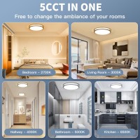 16Inch Led Ceiling Light Fixtures Flush Mount Light Fixtures50W 5Cct Adjustable 2700K 3000K 4000K 5000K 6500K Close To Ceilin