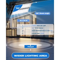 Spolehli Led Stadium Flood Lights Dusk To Dawn 600W Equivalent 16000Lm Super Bright Led Arena Lights 85-305V Ip66 Waterproof 6500K Daylight White 100W Outdoor Lighting Auto Light At Dark