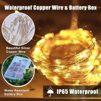 Fairy Lights Battery Operated With Remote 3 Pack X 33Ft 100Led Waterproof Outdoor String Lights Battery Powered Copper Wire Fai