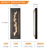 Tewei 2 Pack Modern Led Outdoor Wall Sconce Black Exterior Wall Lights Indoor Wall Sconce Lighting Fixtures 157 Garage Li