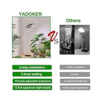 Yadoker Plant Grow Light For Indoor Plant Desk Led Grow Light Height Adjustable Automatic Timer With 81216 Hours 10Level Brig