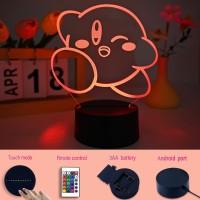 Zabees Kirby Light Anime Lamp 3D Night Lights Cute Cartoon Games Anime Action Dolls Home Decor Lights Kids Birthday Gifts Kirby