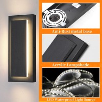 Zsmaiku 118 Outdoor Wall Lights Black Led Wall Sconces Waterproof Wall Lighting Exterior Light Fixtures Wall Mount 3000K W