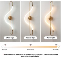 Kco Modern Led Wall Lights Unique Indoor Wall Sconces Brushed Gold Bathroom Wall Lamp Mid Century Long Hallway Wall Sconce Brass Vanity Lights For Corridor Stairway